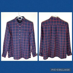 Brooks Brothers Windowpane Check Popover Top